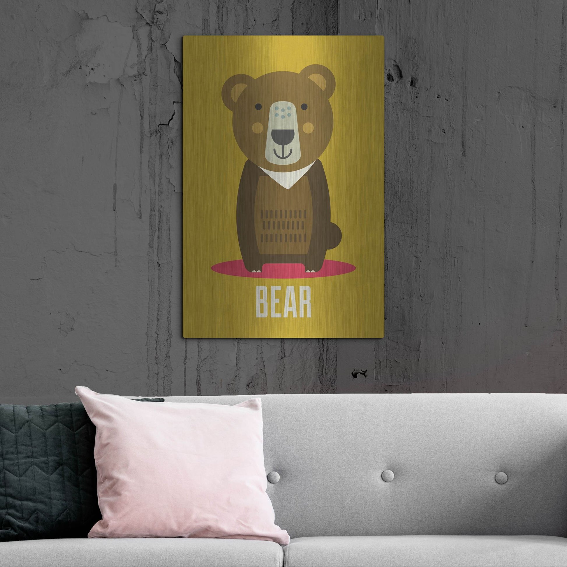 Luxe Metal Art 'Bear Kids Nursery' by Gary Williams, Metal Wall Art,24x36