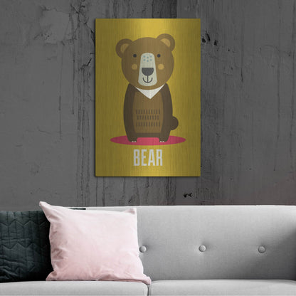 Luxe Metal Art 'Bear Kids Nursery' by Gary Williams, Metal Wall Art,24x36