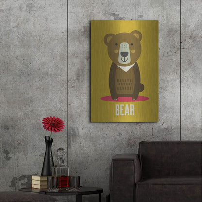 Luxe Metal Art 'Bear Kids Nursery' by Gary Williams, Metal Wall Art,24x36