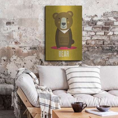 Luxe Metal Art 'Bear Kids Nursery' by Gary Williams, Metal Wall Art,24x36
