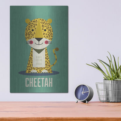 Luxe Metal Art 'Cheetah Kids Nursery' by Gary Williams, Metal Wall Art,12x16