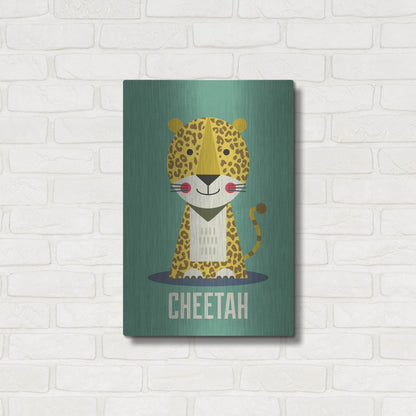 Luxe Metal Art 'Cheetah Kids Nursery' by Gary Williams, Metal Wall Art,16x24