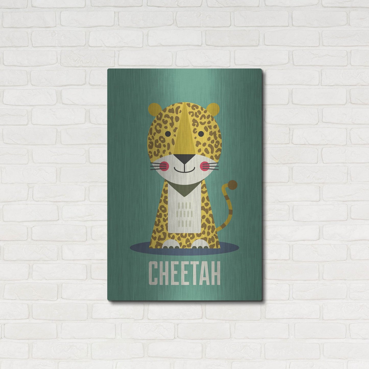 Luxe Metal Art 'Cheetah Kids Nursery' by Gary Williams, Metal Wall Art,24x36