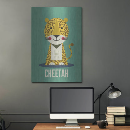 Luxe Metal Art 'Cheetah Kids Nursery' by Gary Williams, Metal Wall Art,24x36