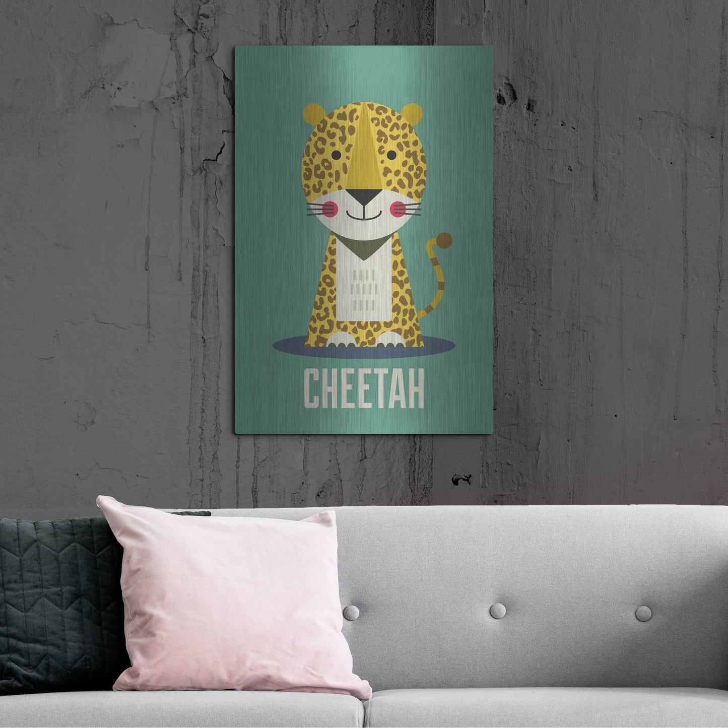 Luxe Metal Art 'Cheetah Kids Nursery' by Gary Williams, Metal Wall Art,24x36