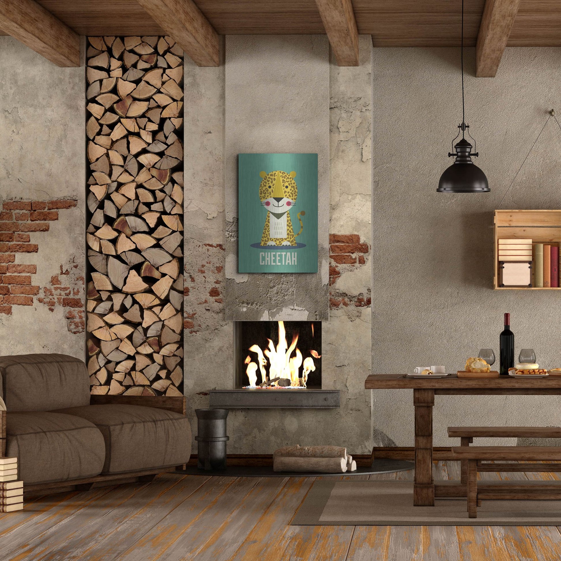 Luxe Metal Art 'Cheetah Kids Nursery' by Gary Williams, Metal Wall Art,24x36