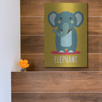 Luxe Metal Art 'Elephant Kids Nursery' by Gary Williams, Metal Wall Art,12x16