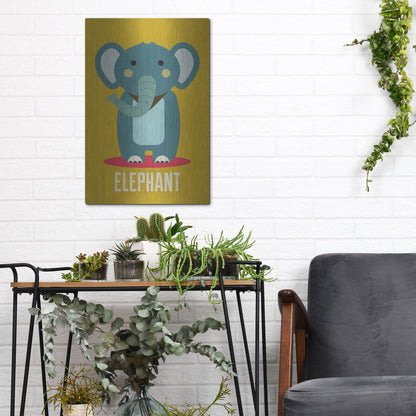 Luxe Metal Art 'Elephant Kids Nursery' by Gary Williams, Metal Wall Art,12x16