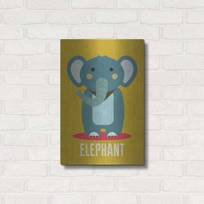 Luxe Metal Art 'Elephant Kids Nursery' by Gary Williams, Metal Wall Art,16x24