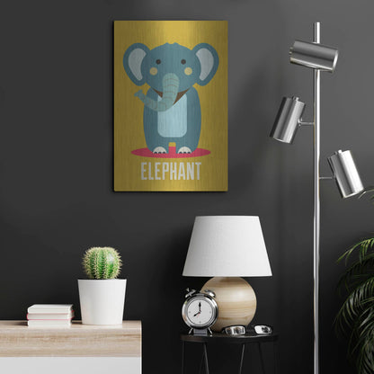 Luxe Metal Art 'Elephant Kids Nursery' by Gary Williams, Metal Wall Art,16x24