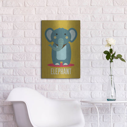 Luxe Metal Art 'Elephant Kids Nursery' by Gary Williams, Metal Wall Art,16x24