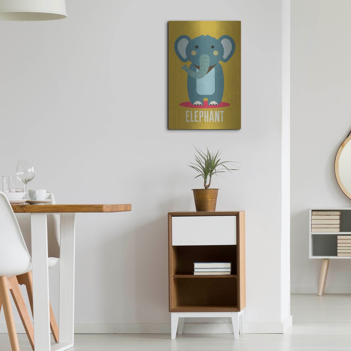 Luxe Metal Art 'Elephant Kids Nursery' by Gary Williams, Metal Wall Art,16x24