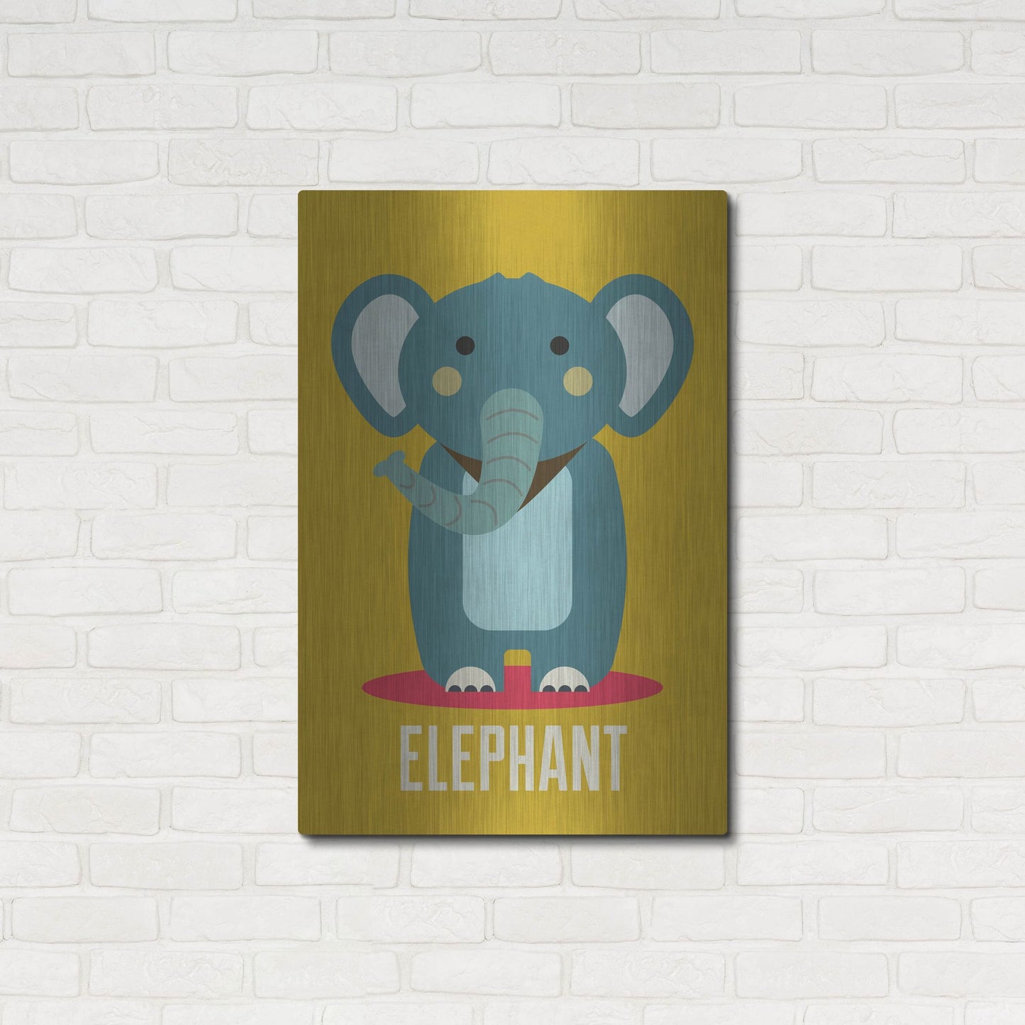 Luxe Metal Art 'Elephant Kids Nursery' by Gary Williams, Metal Wall Art,24x36