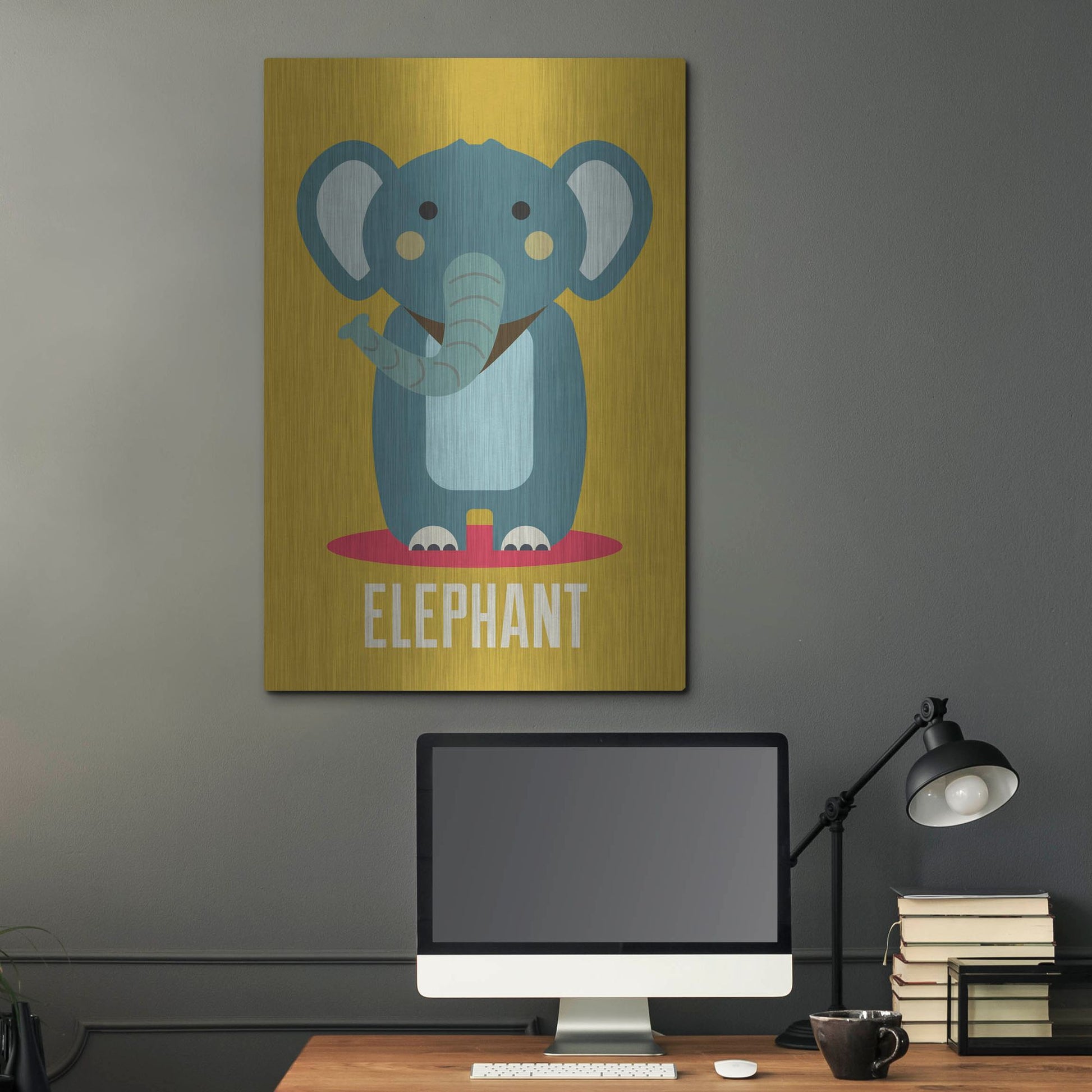 Luxe Metal Art 'Elephant Kids Nursery' by Gary Williams, Metal Wall Art,24x36