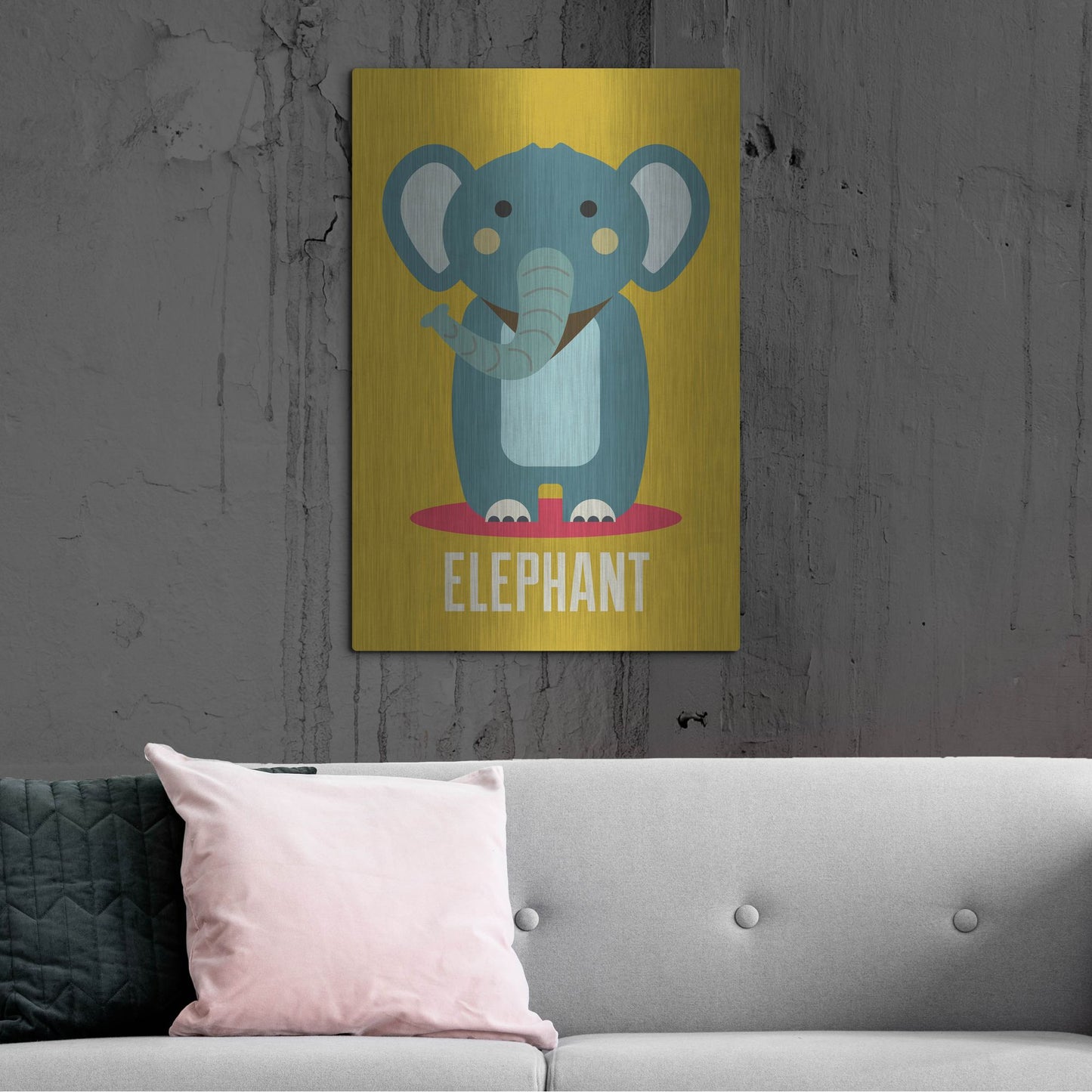 Luxe Metal Art 'Elephant Kids Nursery' by Gary Williams, Metal Wall Art,24x36