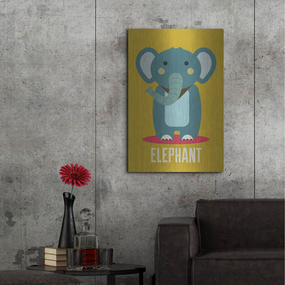 Luxe Metal Art 'Elephant Kids Nursery' by Gary Williams, Metal Wall Art,24x36