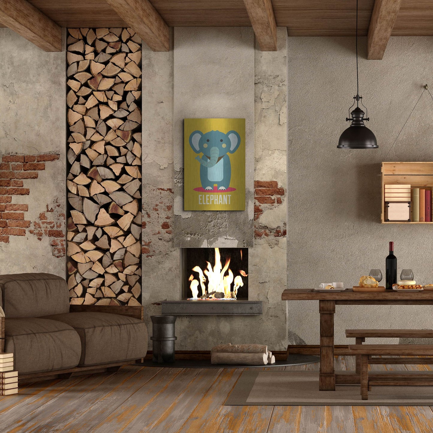 Luxe Metal Art 'Elephant Kids Nursery' by Gary Williams, Metal Wall Art,24x36