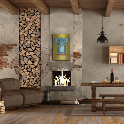 Luxe Metal Art 'Elephant Kids Nursery' by Gary Williams, Metal Wall Art,24x36