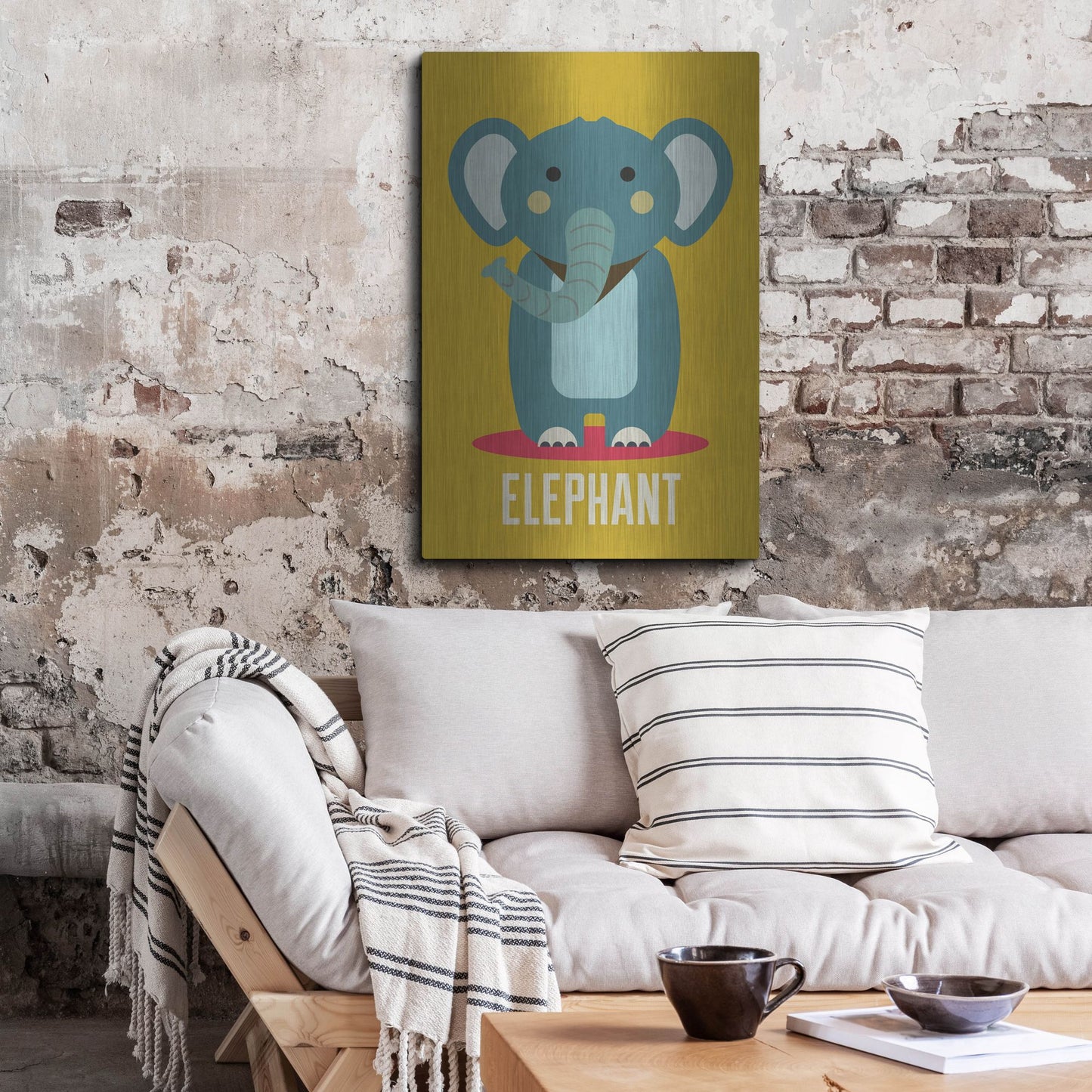 Luxe Metal Art 'Elephant Kids Nursery' by Gary Williams, Metal Wall Art,24x36
