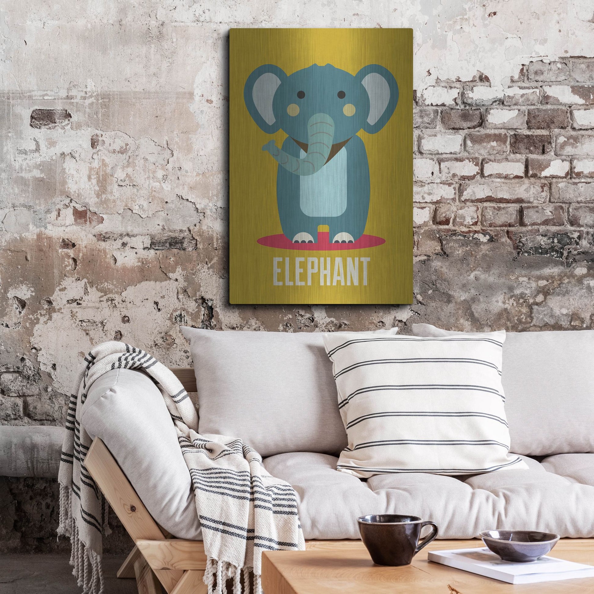 Luxe Metal Art 'Elephant Kids Nursery' by Gary Williams, Metal Wall Art,24x36