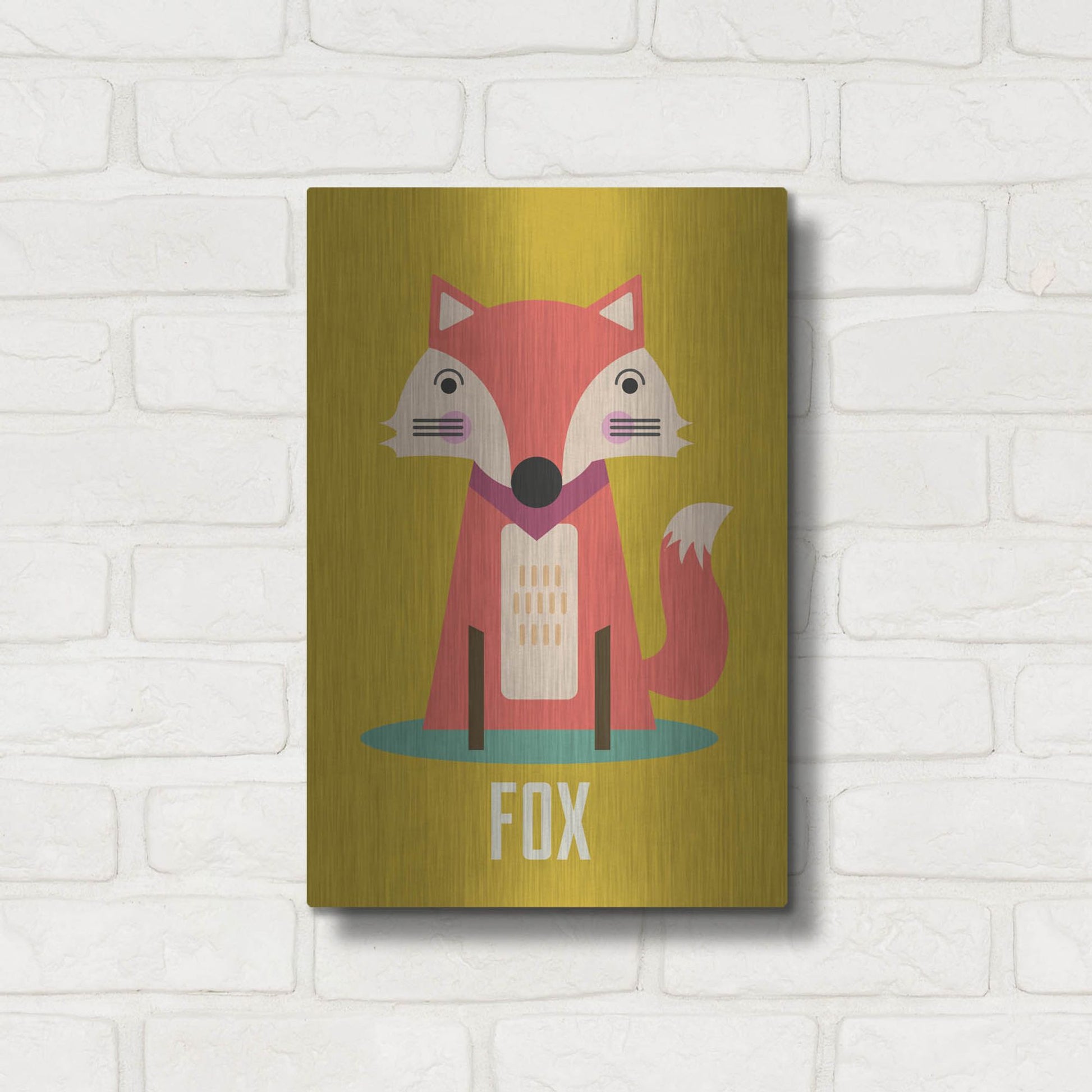 Luxe Metal Art 'Fox Kids Nursery' by Gary Williams, Metal Wall Art,12x16