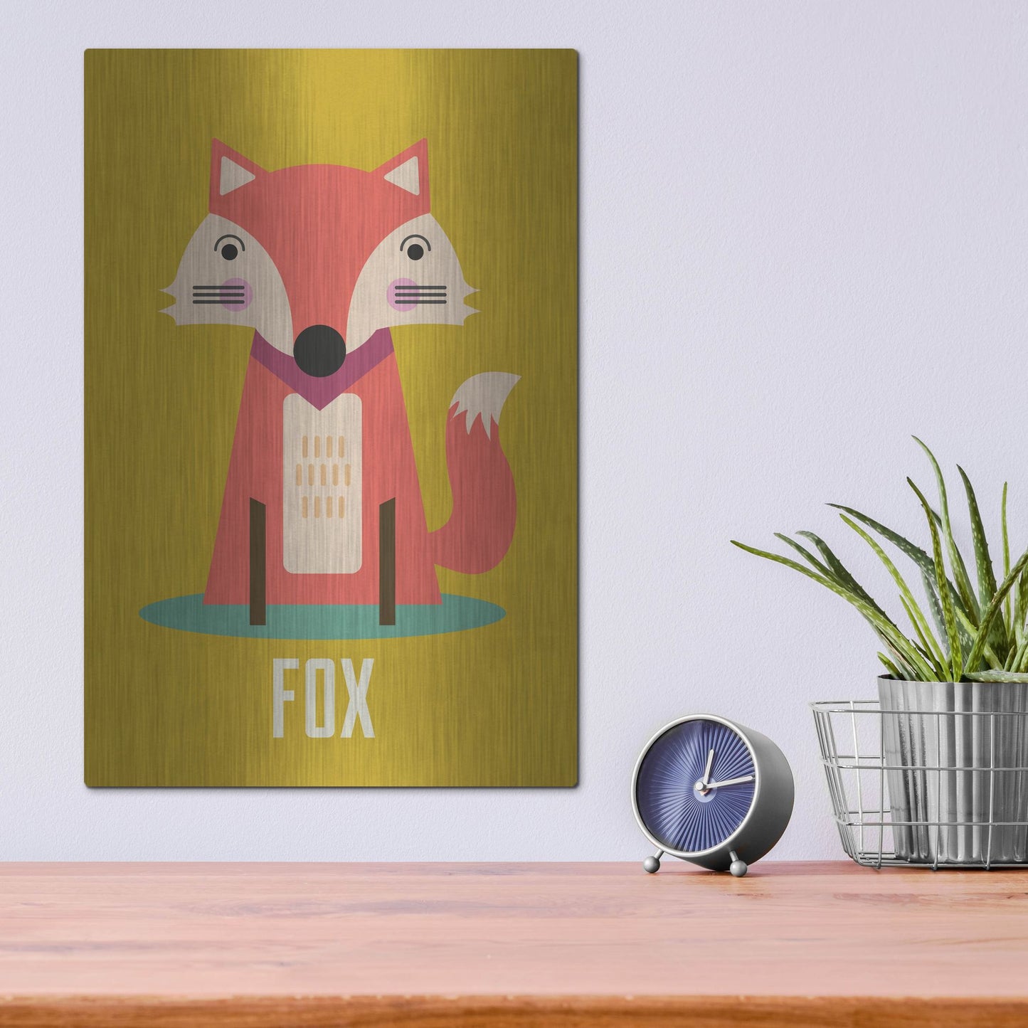 Luxe Metal Art 'Fox Kids Nursery' by Gary Williams, Metal Wall Art,12x16