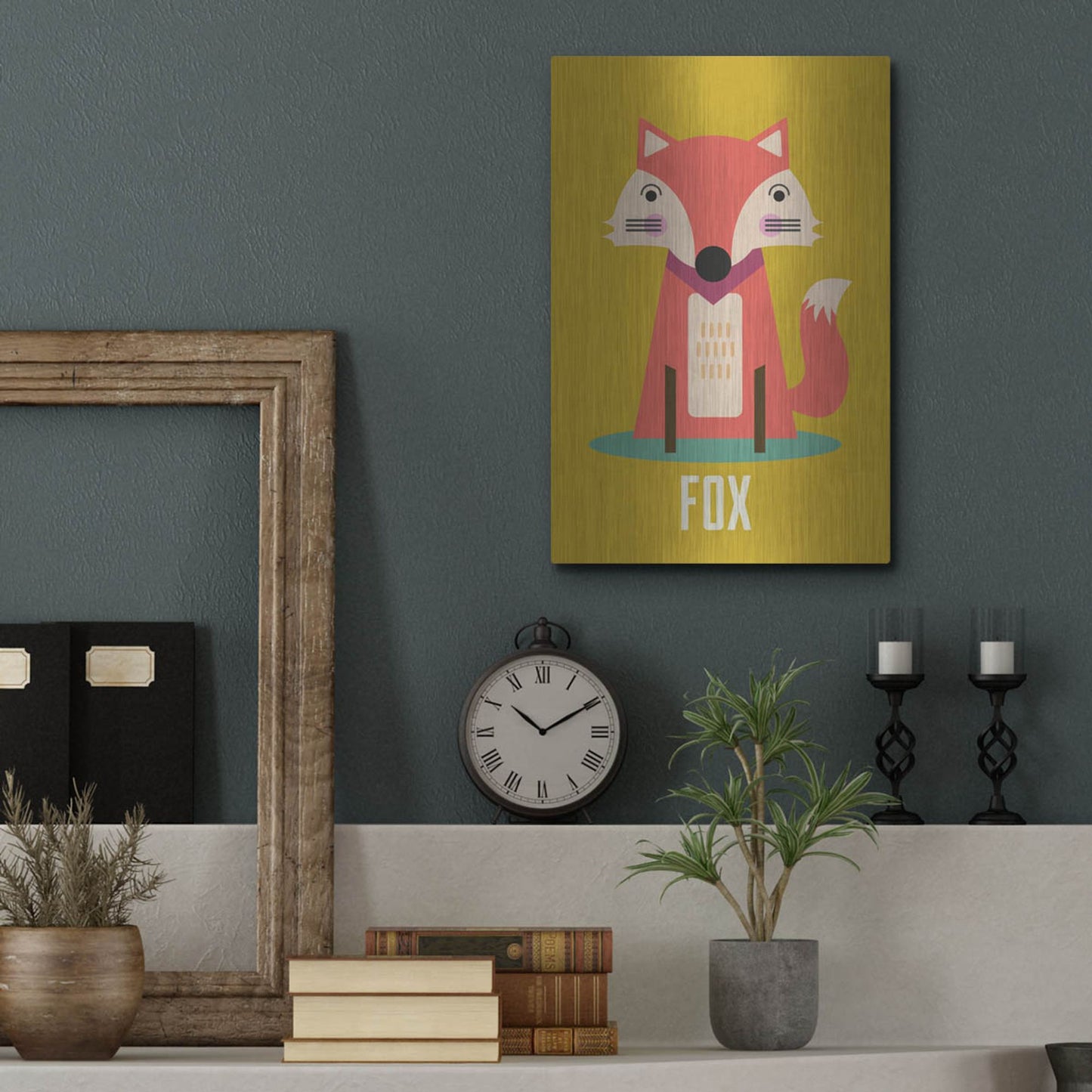 Luxe Metal Art 'Fox Kids Nursery' by Gary Williams, Metal Wall Art,12x16