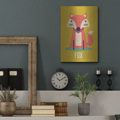 Luxe Metal Art 'Fox Kids Nursery' by Gary Williams, Metal Wall Art,12x16