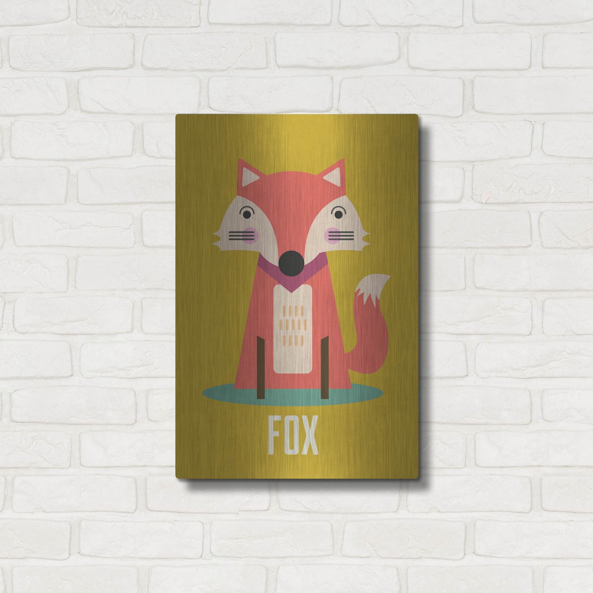 Luxe Metal Art 'Fox Kids Nursery' by Gary Williams, Metal Wall Art,16x24