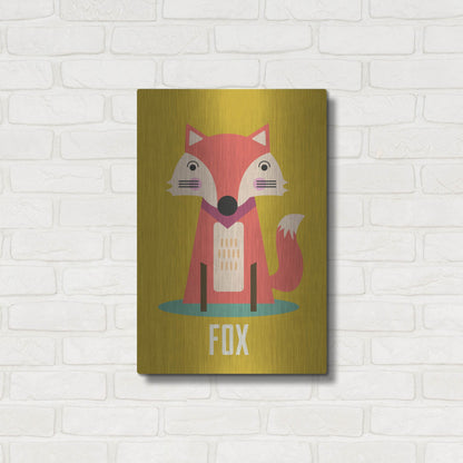 Luxe Metal Art 'Fox Kids Nursery' by Gary Williams, Metal Wall Art,16x24