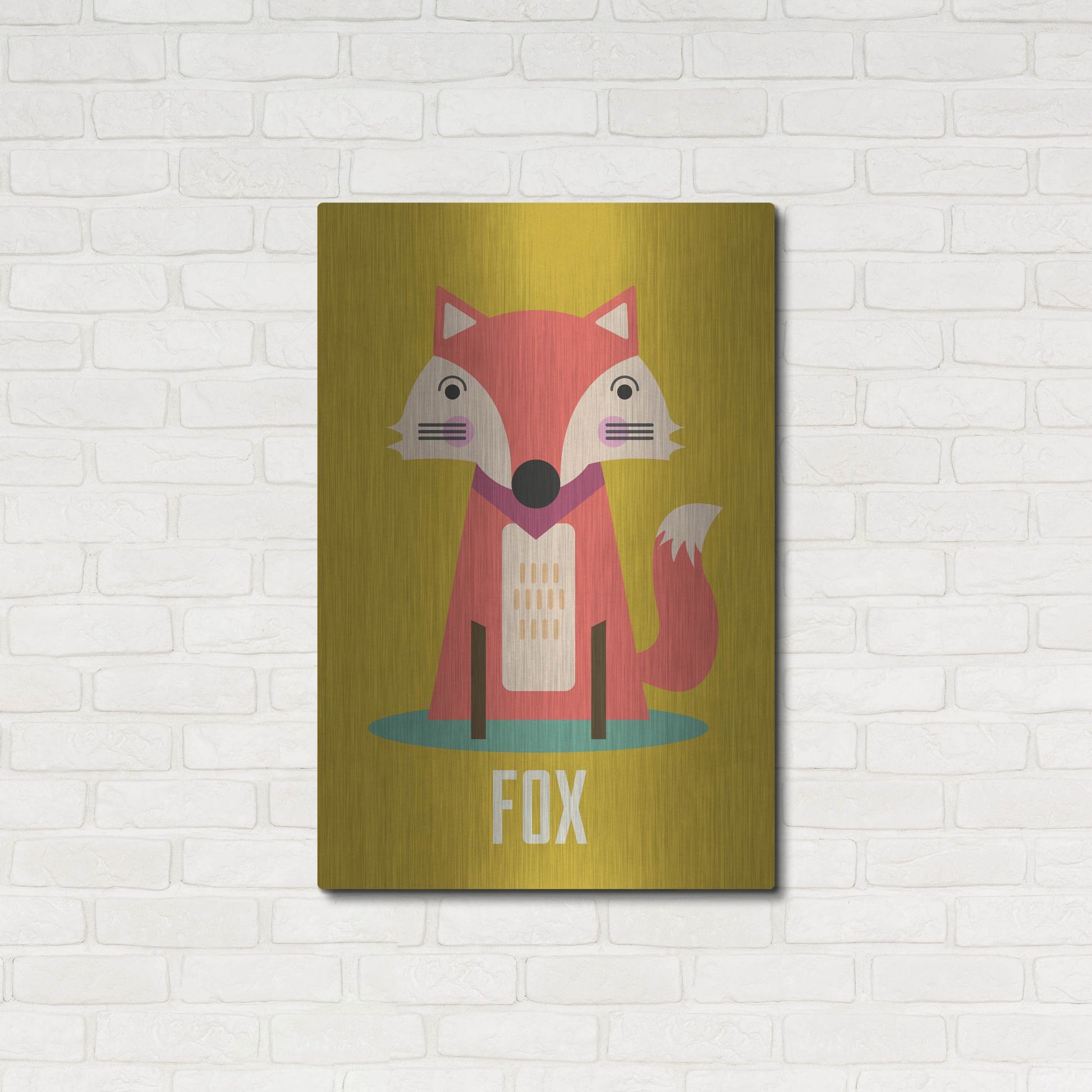 Luxe Metal Art 'Fox Kids Nursery' by Gary Williams, Metal Wall Art,24x36