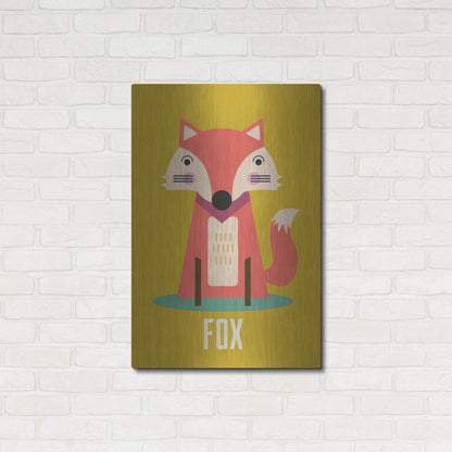 Luxe Metal Art 'Fox Kids Nursery' by Gary Williams, Metal Wall Art,24x36