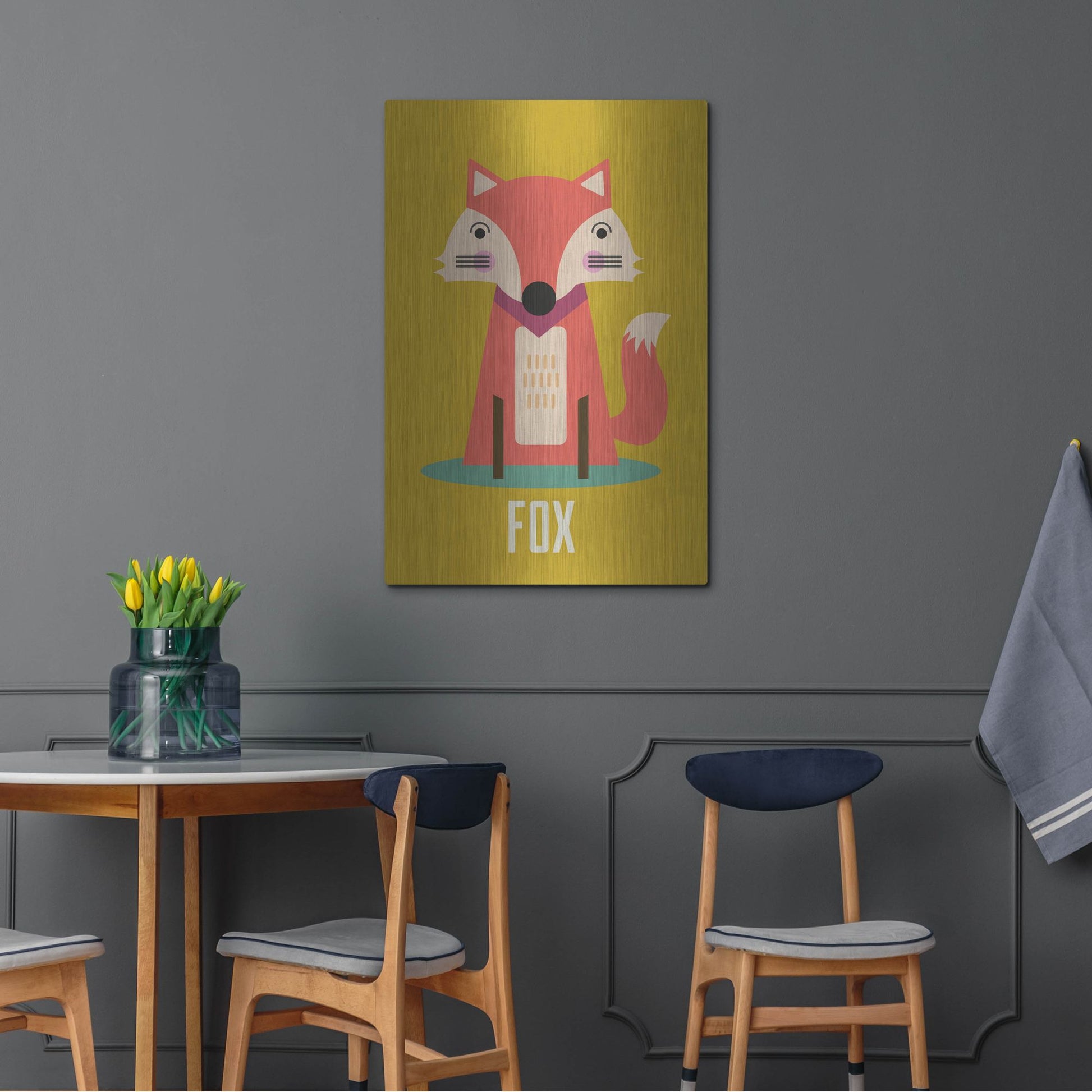 Luxe Metal Art 'Fox Kids Nursery' by Gary Williams, Metal Wall Art,24x36