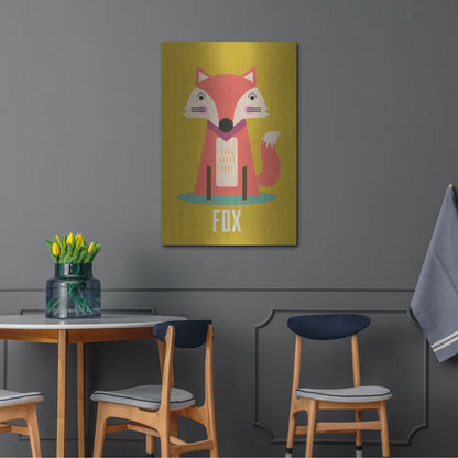 Luxe Metal Art 'Fox Kids Nursery' by Gary Williams, Metal Wall Art,24x36
