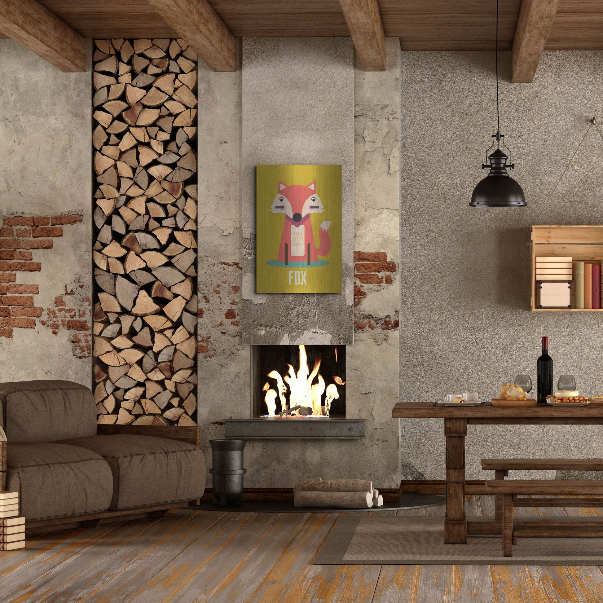 Luxe Metal Art 'Fox Kids Nursery' by Gary Williams, Metal Wall Art,24x36