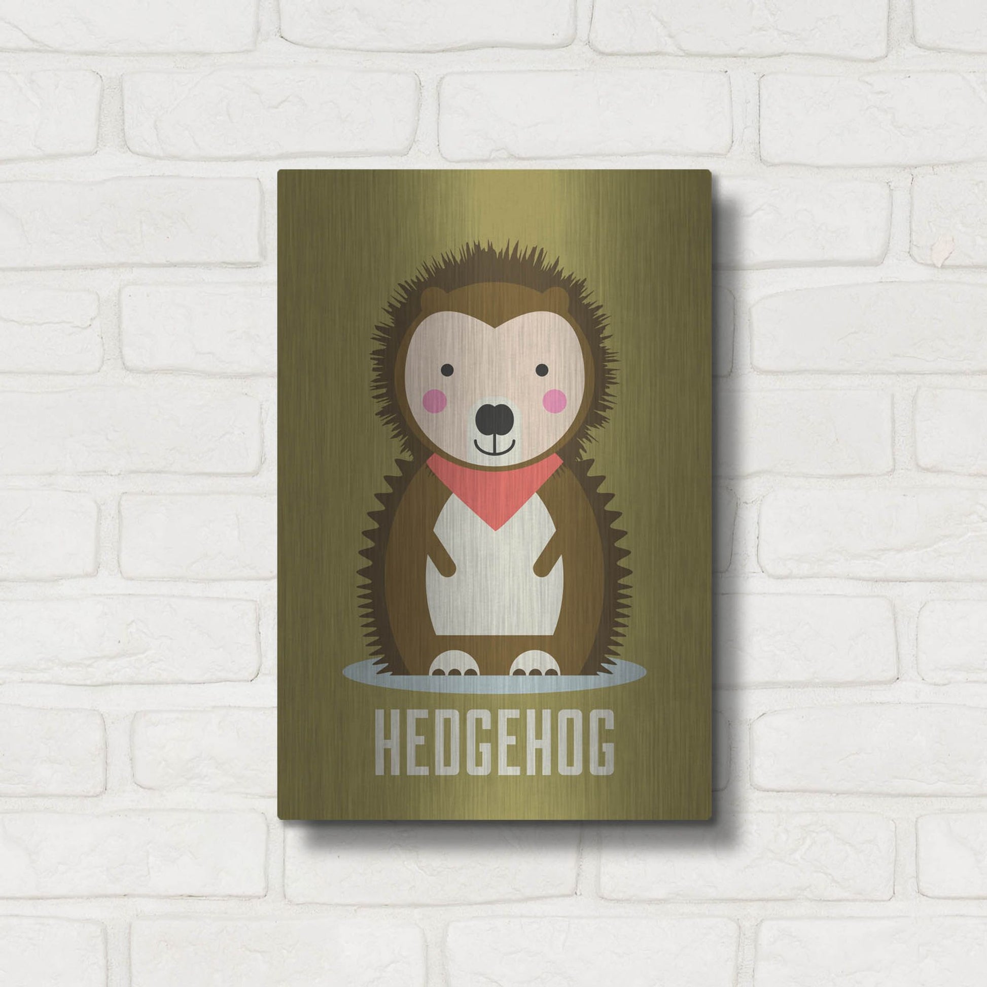 Luxe Metal Art 'Hedgehog Kids Nursery' by Gary Williams, Metal Wall Art,12x16