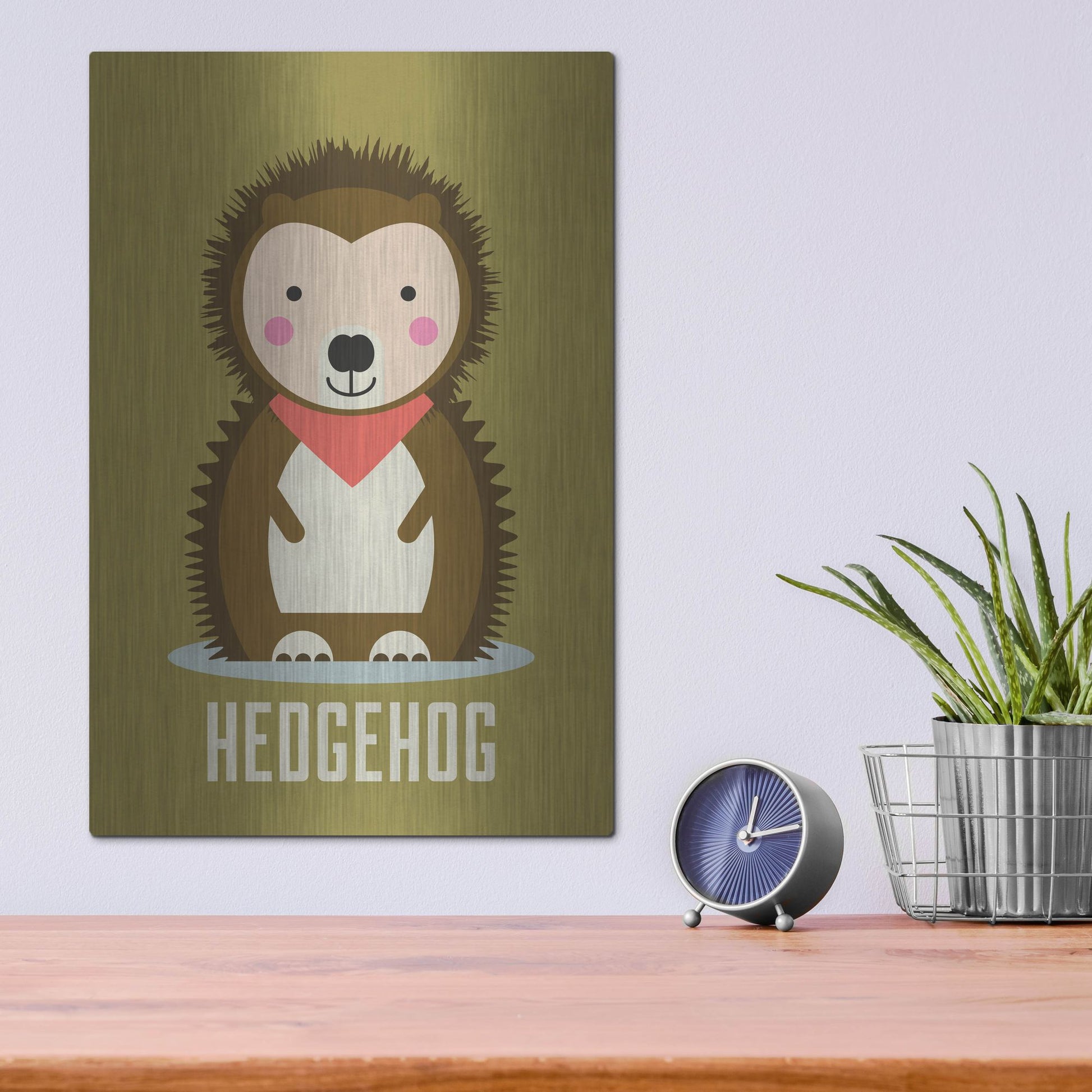 Luxe Metal Art 'Hedgehog Kids Nursery' by Gary Williams, Metal Wall Art,12x16