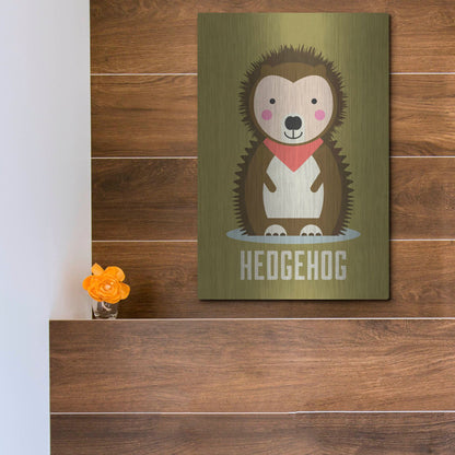 Luxe Metal Art 'Hedgehog Kids Nursery' by Gary Williams, Metal Wall Art,12x16