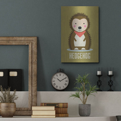 Luxe Metal Art 'Hedgehog Kids Nursery' by Gary Williams, Metal Wall Art,12x16