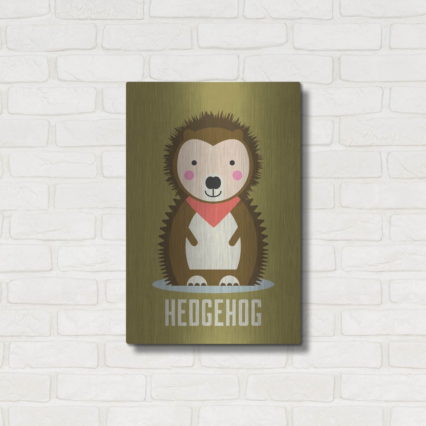 Luxe Metal Art 'Hedgehog Kids Nursery' by Gary Williams, Metal Wall Art,16x24