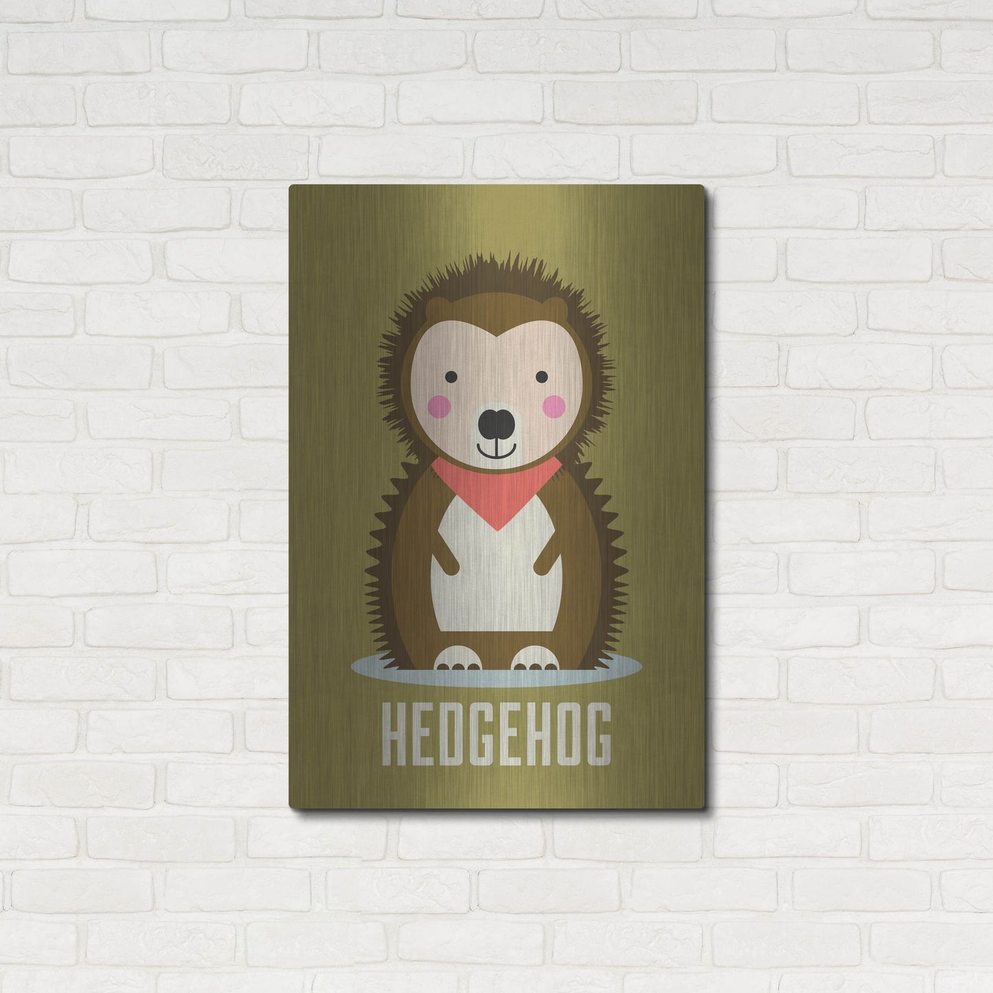 Luxe Metal Art 'Hedgehog Kids Nursery' by Gary Williams, Metal Wall Art,24x36