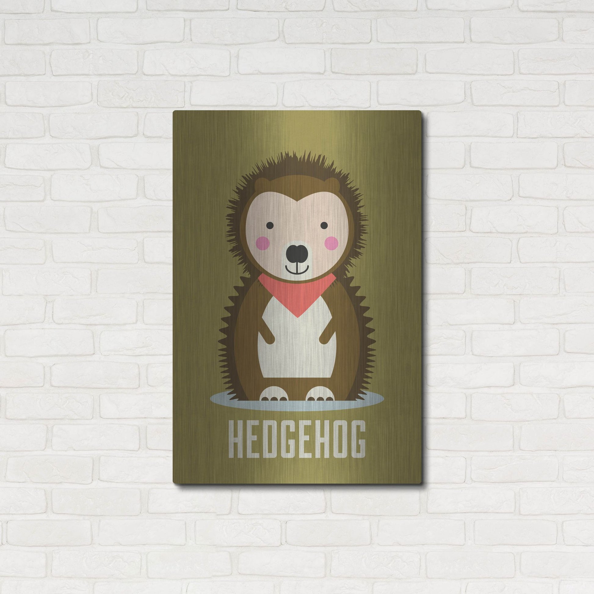 Luxe Metal Art 'Hedgehog Kids Nursery' by Gary Williams, Metal Wall Art,24x36