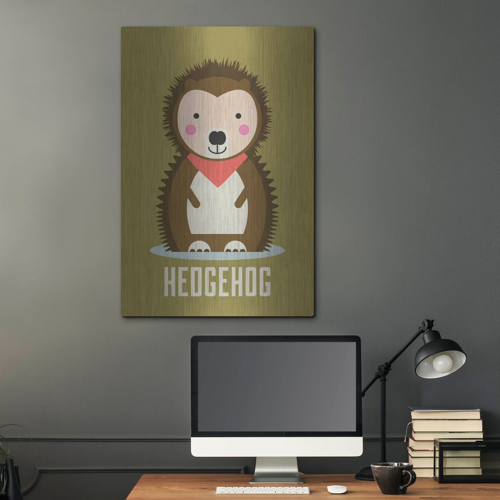 Luxe Metal Art 'Hedgehog Kids Nursery' by Gary Williams, Metal Wall Art,24x36