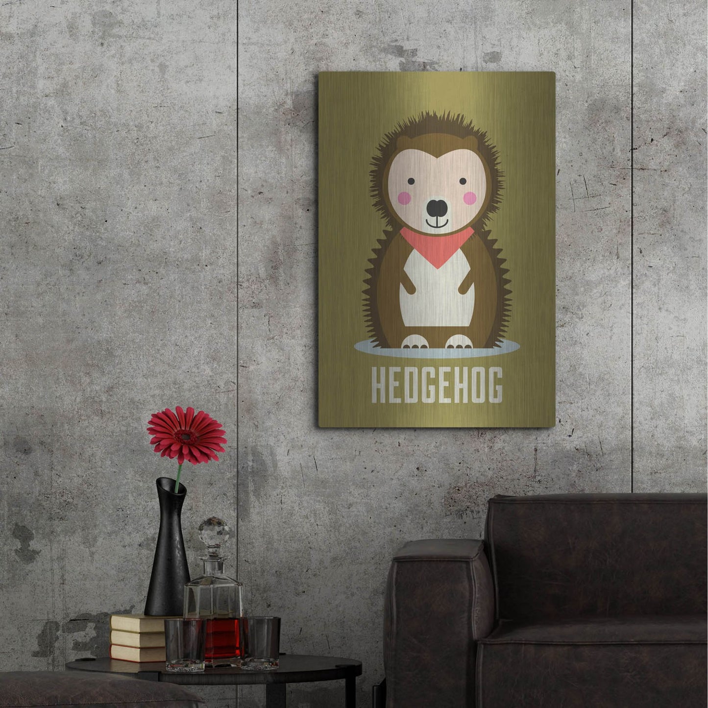 Luxe Metal Art 'Hedgehog Kids Nursery' by Gary Williams, Metal Wall Art,24x36