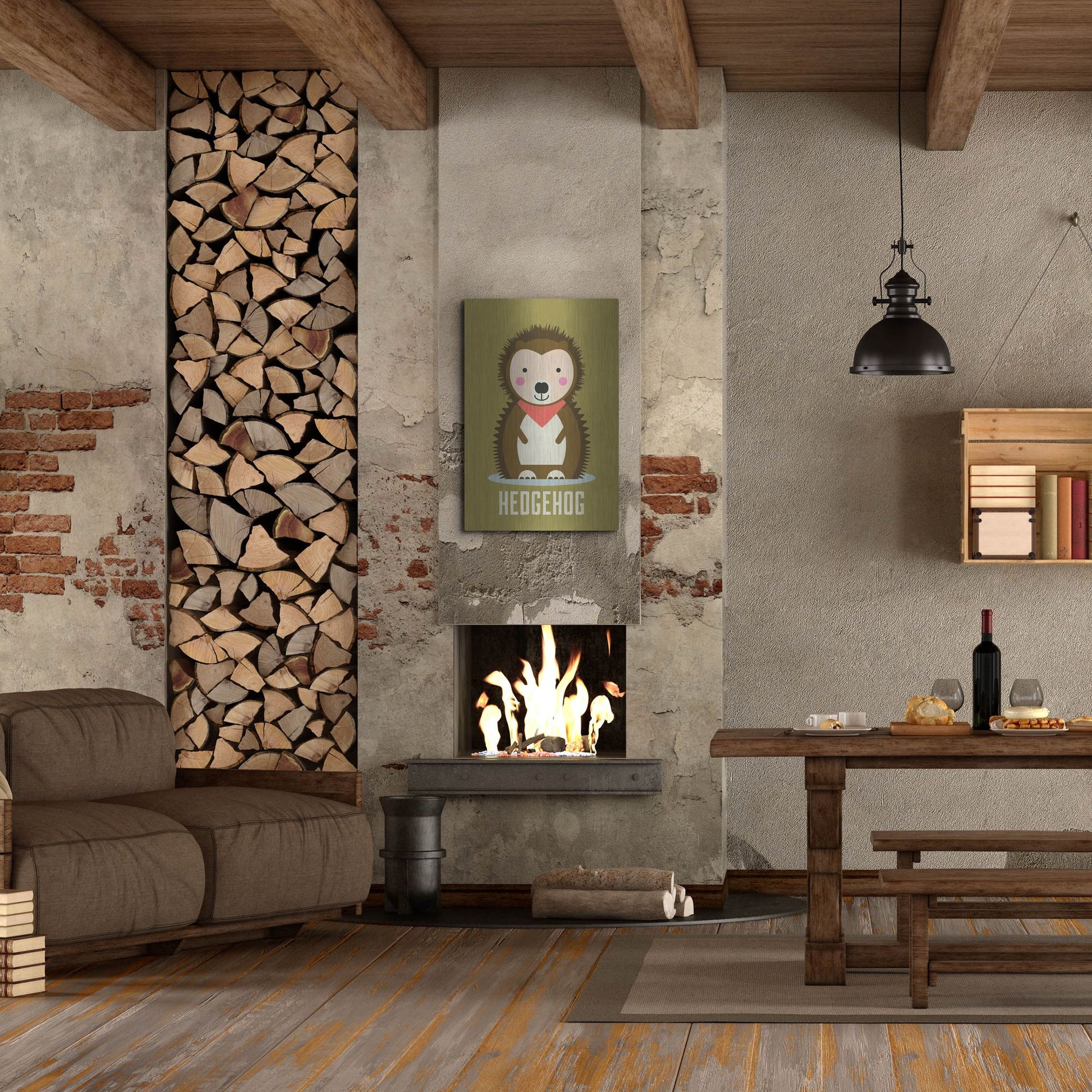 Luxe Metal Art 'Hedgehog Kids Nursery' by Gary Williams, Metal Wall Art,24x36