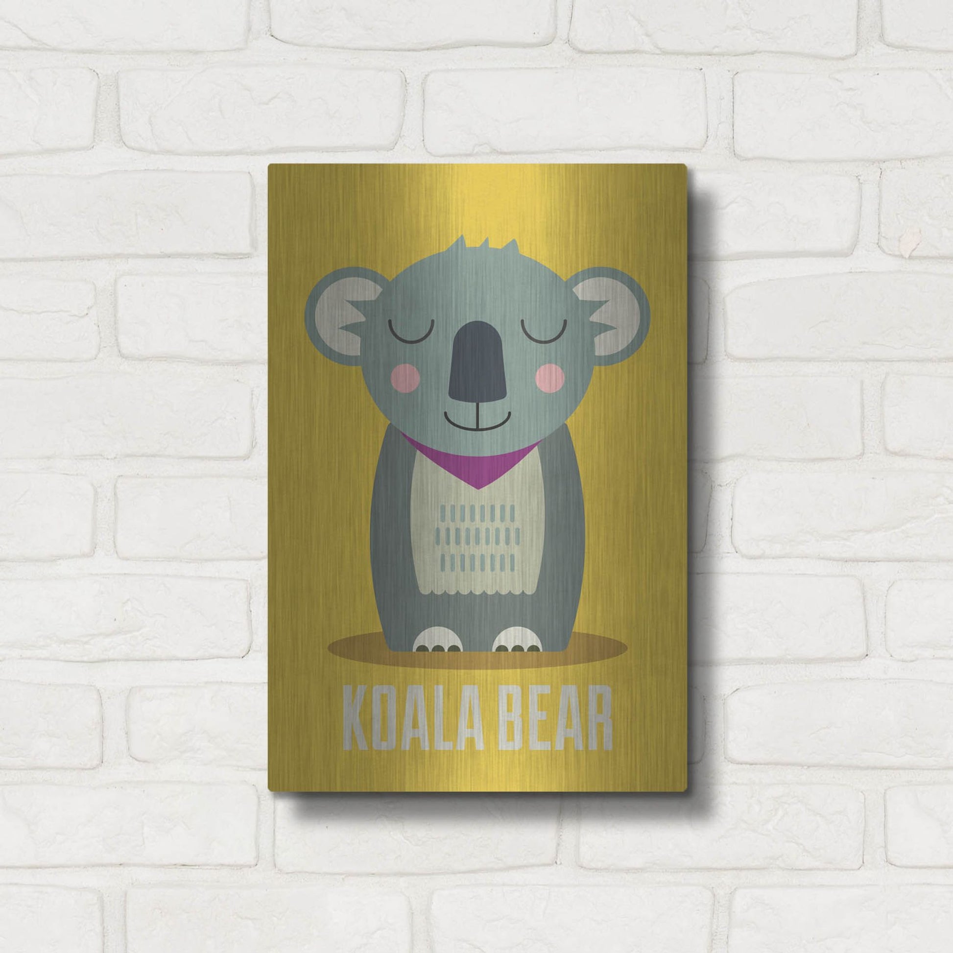Luxe Metal Art 'Koala Kids Nursery' by Gary Williams, Metal Wall Art,12x16