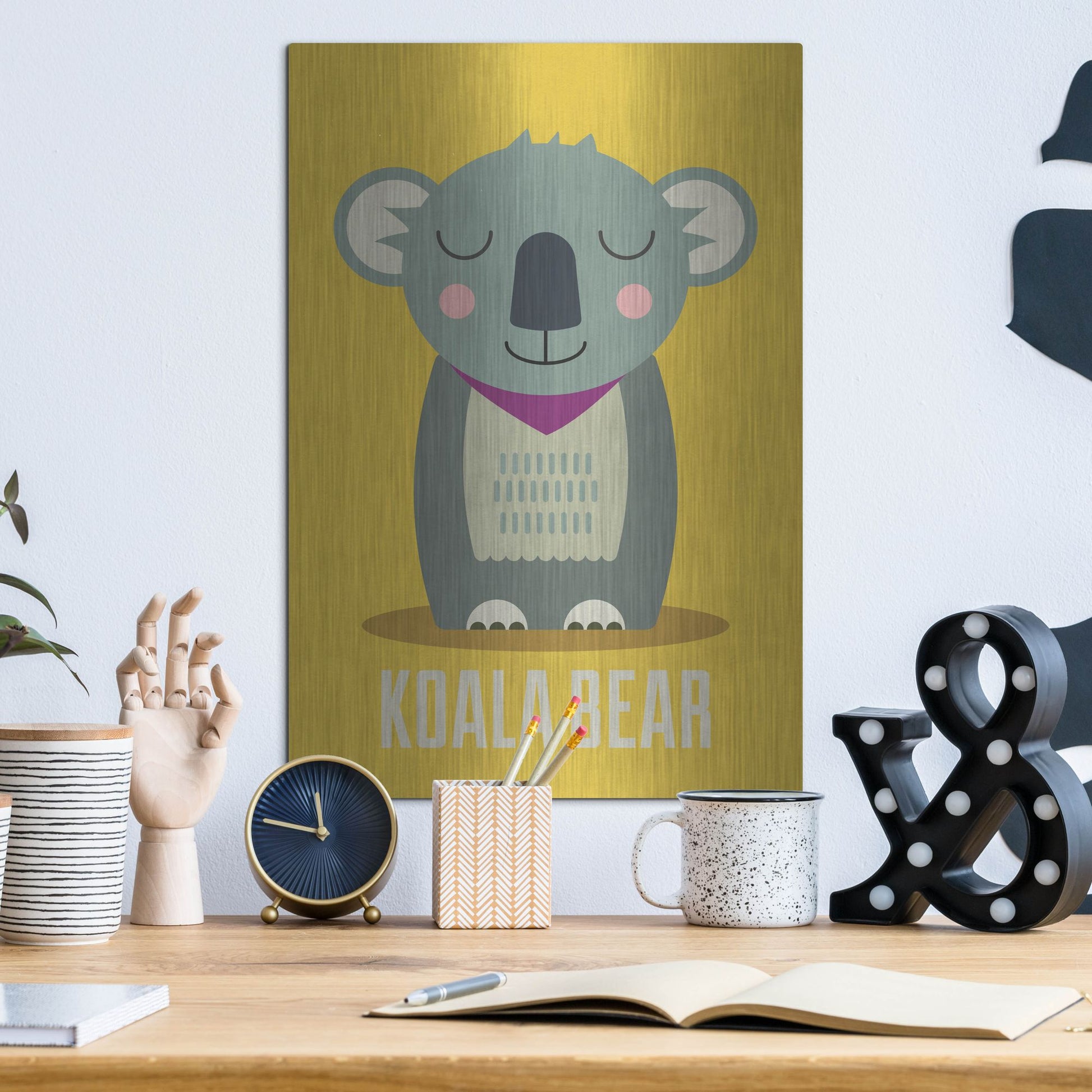 Luxe Metal Art 'Koala Kids Nursery' by Gary Williams, Metal Wall Art,12x16
