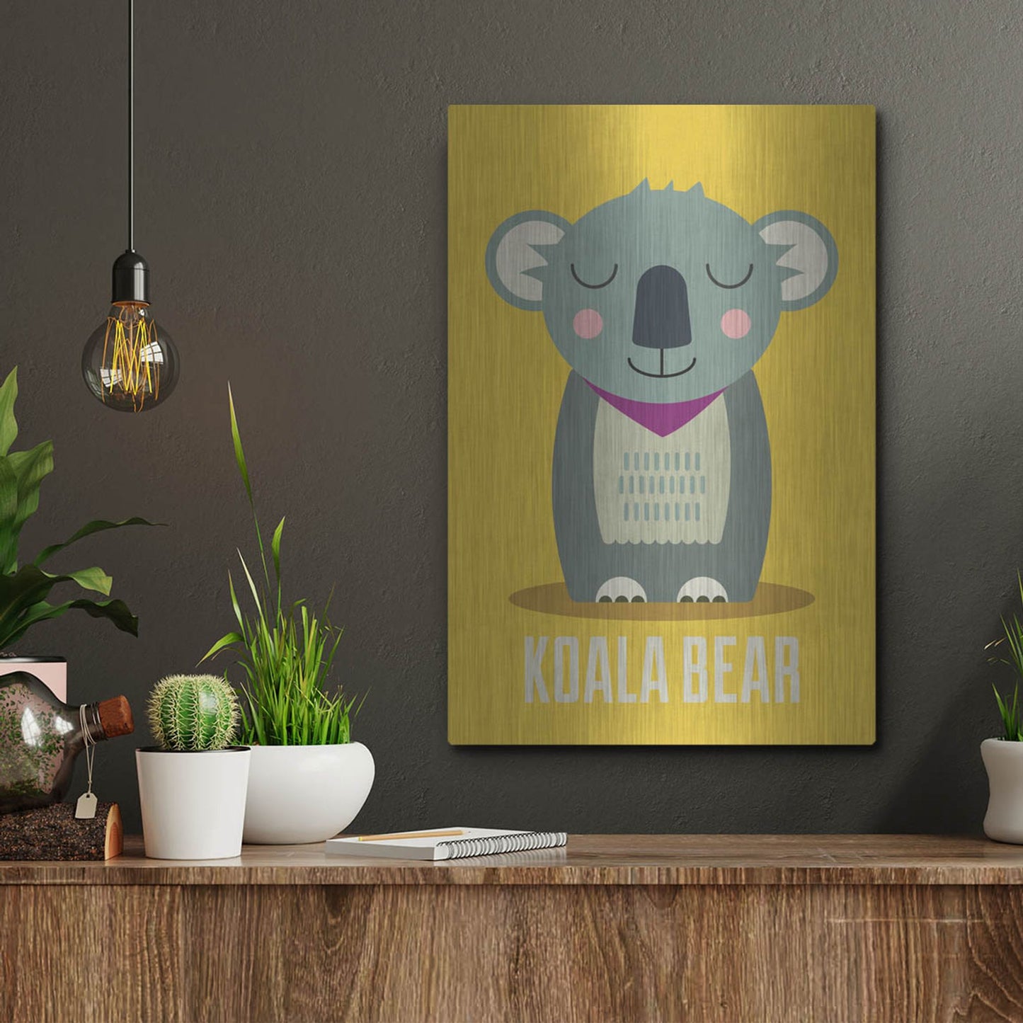 Luxe Metal Art 'Koala Kids Nursery' by Gary Williams, Metal Wall Art,12x16