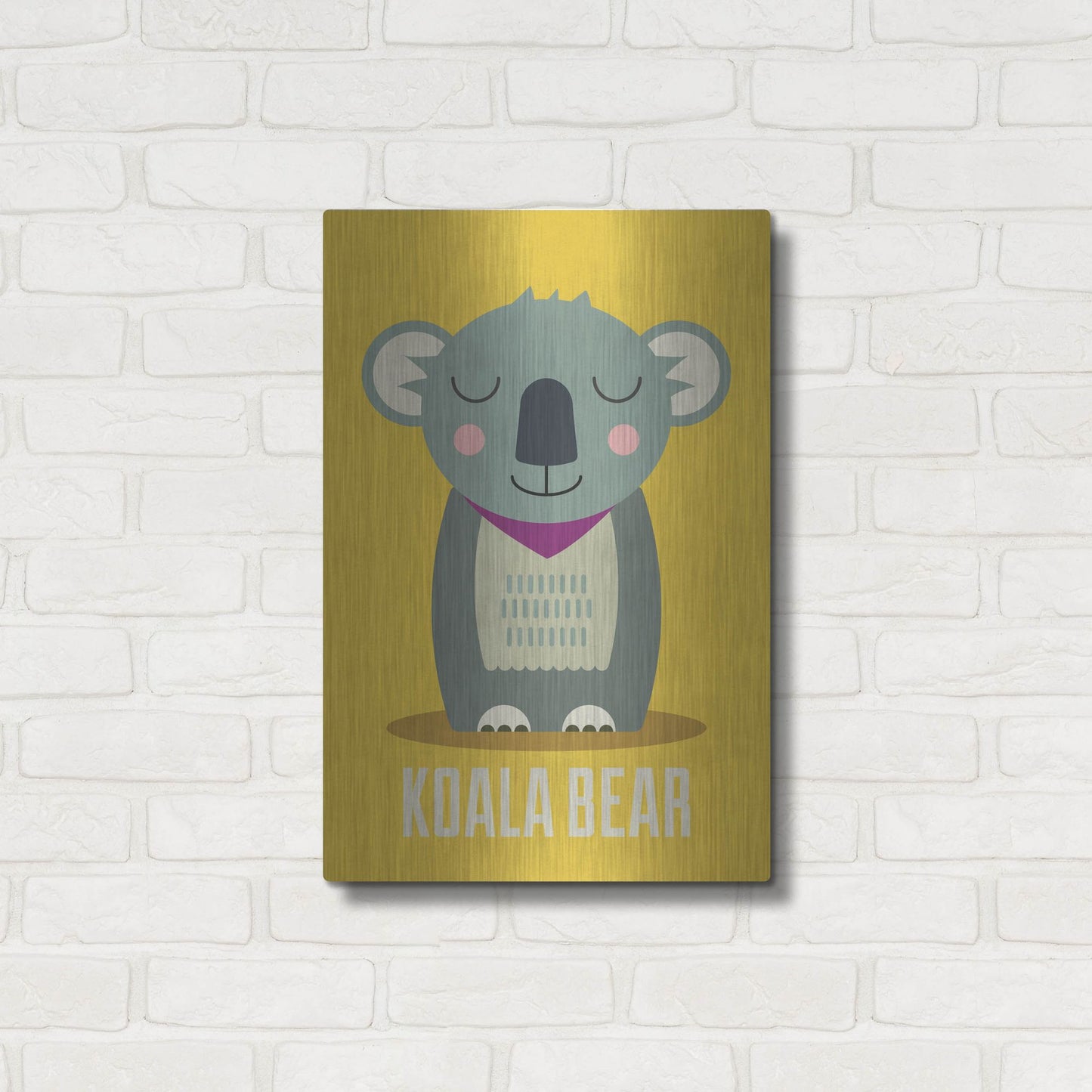 Luxe Metal Art 'Koala Kids Nursery' by Gary Williams, Metal Wall Art,16x24
