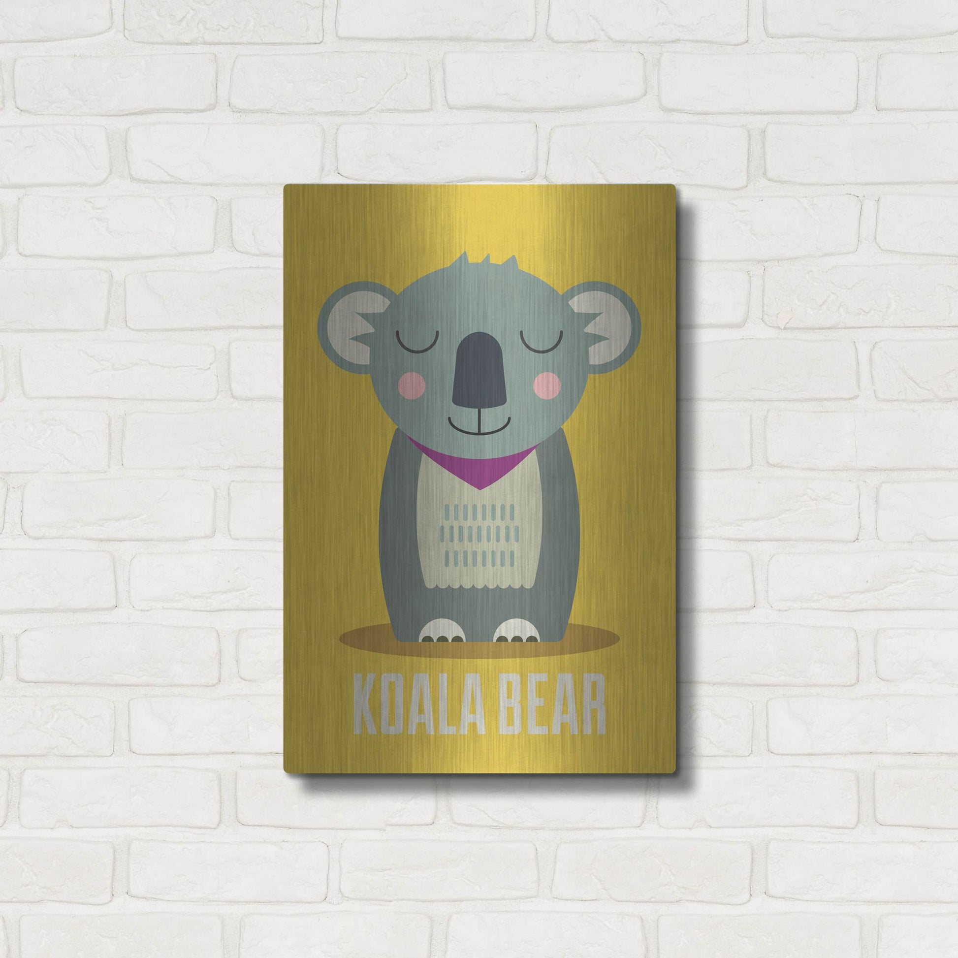 Luxe Metal Art 'Koala Kids Nursery' by Gary Williams, Metal Wall Art,16x24